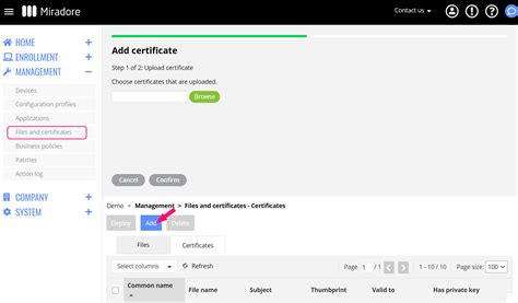 mdm certificate Android